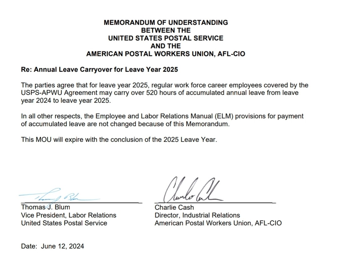 Annual Leave Carryover and Exchange for Leave Year 2025